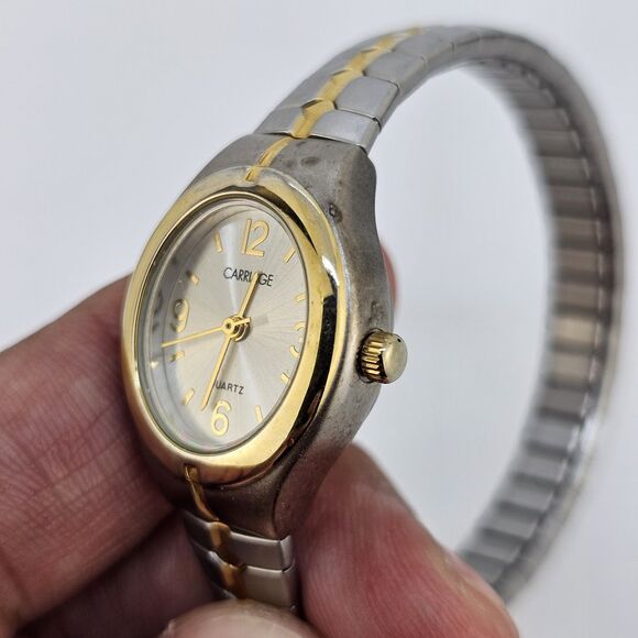 3X Timex Carriage Women's Watch Gold Tone Bracelet Band New Battery - Picture 14 of 16